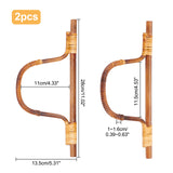 2Pcs Wood & Bamboo Bag Handles, D-shape, for Handbag Replacement Accessories, Goldenrod, 280x135x10~16mm, 2pcs/set