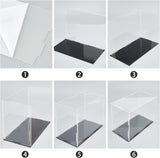 Transparent Acrylic Display Boxes, with Black Base, for Models, Building Blocks, Doll Display Holders, Clear, Finish Product: 11x21x14.5cm, 19pcs/set