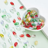 120Pcs 12 Colors Imitation Gemstone Glass Pendants, Teardrop Charms, Mixed Color, 14x8x5mm, Hole: 1.2mm, 10Pcs/color