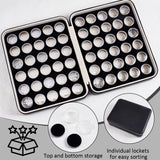 60Pcs 2 Colors Plastic Loose Diamond Round Boxes, Organizer Bags for Nail Art, Small Items, Loose Gems Storage, Black and White, Black, Bag: 26x20.5x6.6cm, round box: 32mm in diameter, 30pcs/color