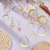 12Pcs 2 Style Brass Pendants, Hollow, Rhombus & Teardrop, Raw(Unplated), 41.5~49x30~35.5x0.8mm, Hole: 1.2~2.2x3mm, 6pcs/style