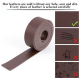 2M Flat Single Face Lychee Pattern Imitation Leather Band, Coconut Brown, 25x1.8mm, about 2.19 Yards(2m)/Roll