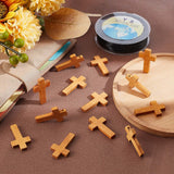 DIY Cross Necklace Making Kit, Including Maple Wood Pendants, Waxed Polyester Cords, BurlyWood, Pendants: 20Pcs/set