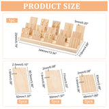3 Rows Bamboo Earring Display Stands, for Stud Earrings, Earring Hook Storaging, BurlyWood, 6.3~11.9x4.8~34.4x0.3~2cm, about 16pcs/set