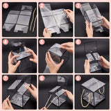 Transparent PVC Plastic Gift Box, with Polyester Cord, Square, White, Finished Product: 12x12x12cm, about 3pcs/set