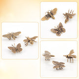 3Pcs 3 Style Brass Display Decorations, Home Decorations, Dragonfly & Bees & Butterfly, Antique Bronze, 31~33x37~58.5x12~19mm, 1pc/style