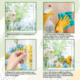 Electrostatic PVC Window Sticker, for Window Home Decoration, Flower, 390x1180mm