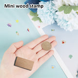 Square Wooden Stamps, with Rubber, for DIY Scrapbooking, Star, 40x15x15mm