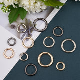 Alloy Spring Gate Ring, O Rings, Mixed Color, 7.4x7.2x1.7cm, 24pcs/box