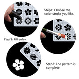 25Pcs 25 Styles Plant PET Plastic Hollow Out Drawing Painting Stencils Templates, Flower, 13x13mm, 1pc/style