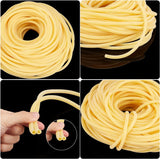 Synthetic Rubber Cord, Hollow, Light Khaki, 6mm, Hole: 4mm, about 19.25~20m/set