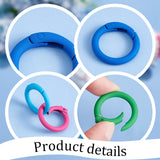 24Pcs 12 Colors Spray Painted Alloy Spring Gate Rings, Round Ring, Mixed Color, 7 Gauge, 25x3.5mm, Inner Diameter: 17.5mm, 2pcs/color