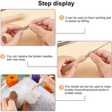 DIY Needle Felting Making Kit, Including Non-woven Fabric Pot Mat, Stainless Steel Felting Needles, Wood Punch Needles, Leather Finger Thimble, Mixed Color, 18pcs/bag