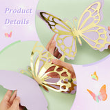 3D Hollow Double Layer Paper Butterfly, for Home Living Room Bedroom Wall Decoration, Mixed Color, 203x264x0.2mm