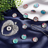 DIY Wing with Word Pendant Necklaces Making Kit, Including Alloy Pendant Settings, 1-Hole Glass Button, 304 Stainless Steel Cable Chains Necklaces, Mixed Color, 14pcs/box