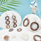 100Pcs 2 Style Dyed Wood Jewelry Findings Coconut Linking Rings, Round Ring Shape, Camel, 38x2mm