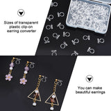 100Pcs 4 Style Resin Clip-on Earring Findings, Clear, 11~11.5x7.5~8mm, 25pcs/style