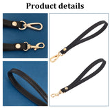 2Pcs 2 Style Leather Bag Wristlet Straps, Clutch Bag Handle, with Alloy Swivel Clasps, for Bag Accessories, Black, 20.5x1.2x0.9cm, 1pc/style