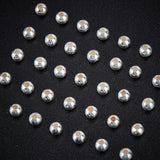 40Pcs 925 Sterling Silver Beads, Round, Silver, 3x2.5mm, Hole: 1mm