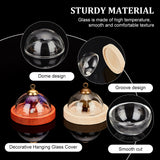 10 Sets 2 Colors Clear Glass Dome Cloches, Half Round Bell Jars, Decorative Hanging Glass Cover, with 10Pcs 2 Colors Natural Wood Cabochon Settings, Mixed Color, Cover: 25x13mm, Inner Diameter: 22mm
