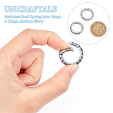 2Pcs 304 Stainless Steel Spring Gate Rings, O Rings, Antique Silver, 7 Gauge, 21.5x3.5mm,Inner Diameter: 15mm