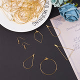 DIY Dangle Earring, with Steel & Brass Wire Pendants, Brass Earring Hooks and Plastic Ear Nuts, Golden, 74x73x25mm