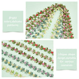 6 Yards 6 Colors Polyester Embroidery Ribbon, Flower Lace Trim, Mixed Color, 5/8 inch(15mm), 1 yard/color