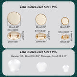 DIY Blank Dome Brooch Making Kit, Including Flat Round 304 Stainless Steel Brooch Settings, Glass Cabochons, Golden, 30Pcs/box