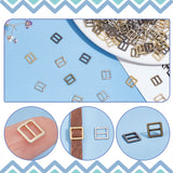 200Pcs 5 Colors Mini Square Shape Alloy Buckle Clasps, For Doll Webbing, Strapping Bags, Garment Accessories, Mixed Color, 7x7x1mm, 40pcs/color