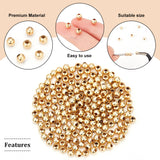 200Pcs 304 Stainless Steel Beads, Round, Golden, 5x4.5mm, Hole: 2mm