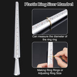 Aluminium Alloy Ring Sizer Mandrel, US Ring Size Measuring Adjuster Rod, Platinum, 24.6x2.45cm