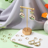 100Pcs 304 Stainless Steel Leverback Earring Findings, with Loop, 100Pcs Rack Plating Brass Jump Rings, Real 24K Gold Plated, 14.5x12.5x2mm, Hole: 1.2mm