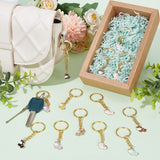 Cute Cow Alloy Enamel Pendant Keychain, with Iron Findings, for Keychain, Purse, Backpack Ornament, Mixed Color, 6.8cm, 14pcs/set