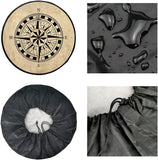 Polyester Tyre Cover, with Contraction Band, Flat Round with Pattern, Compass Pattern, 700~750mm