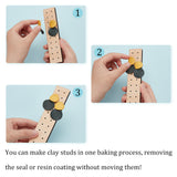 Basswood Plywood Stud Earring Assembly Baking Sealing Resin Coating Jig Support, Polymer Clay Tool, Flat Round/Rectangle, Bisque, 11.95~14.5x3.15~11.95x0.95cm, 2pcs/set