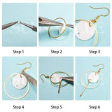 DIY Earring Making, with Brass Linking Rings & Earring Hooks, Shell Pendants, 304 Stainless Steel Pendants & Linking Ring, Golden, 135x70x30mm