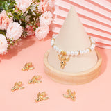 Angel Brass Pendants, with Jump Rings, Cadmium Free & Nickel Free & Lead Free, Real 18K Gold Plated, 20.5x18x7.5mm, Hole: 3.4mm, about 6pcs/box