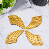 Cloth with Felt Shoe Decorations, Shoe DIY Accessories, Wing, Gold, 11x7cm