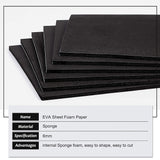 Sponge EVA Sheet Foam Paper Sets, With Adhesive Back, Antiskid, Rectangle, Black, 30x21x0.6cm