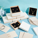 Cardboard Jewelry Storage Gift Boxes, with Velvet Bag, Square with Word, White, 9x9x2.9cm, bag: 8.1x8x0.22cm