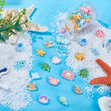 120Pcs 12 Styles Ocean Theme Opaque Resin Cabochons, Starfish & Turtle & Crab, Mixed Shapes, Mixed Color, 10~17x10~16.5x5.5~7mm, 10pcs/style