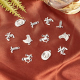 50Pcs 5 Style Tibetan Style Alloy Pendants, Lead Free and Cadmium Free, Mixed Shapes, Antique Silver, 10pcs/style