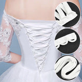 3Pcs 3 Style Wedding Gown Back Satin Sets, Zipper Replacement, for Wedding Dress Accessories, White, 1pc/style, 3pcs/set
