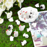 60Pcs 6 Style Resin Decoden Cabochons, 3D Animals, Sheep & Rabbit & Cow & Swan & Chicken, Mixed Color, 10pcs/style