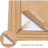 4 Sheet Cork Label Stickers, Self Adhesive Craft Stickers, Rectangle, Tan, 40x28x0.1cm