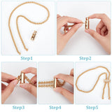 2Pcs Alloy Bucket Bag Drawstring Chains, with Resin Imitation Pearl Beads, Light Gold, 64.8cm