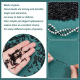 1200Pcs 4 Styles Glass Twisted Bugle Beads, Opaque Colours, Black, 5~12x2mm, Hole: 0.5mm, about 400pcs/style