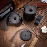 PU Imitation Leather Cord, for Clothing, Flat, Black, 25x1.8mm, about 2.19 Yards(2m)/Roll