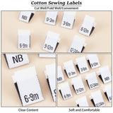 280Pcs 7 Style Neonatal Month Clothing Labels Size, Polyester Garment Accessories, Rectangle, White, 40x13x0.2mm, 40pcs/style