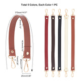 5Pcs 5 Colors PU Leather Bag Strap, with Alloy Swivel Clasps, Flat, Bag Replacement Accessories, Mixed Color, 37x1.85x0.3cm, 1pc/color